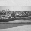 Pohled na Bílovec s továrnou Massag v popředí, 1923